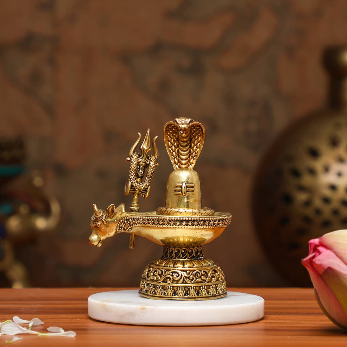 Shivling With Trishul Miniature - Lakshalaya – Divine Home Decor