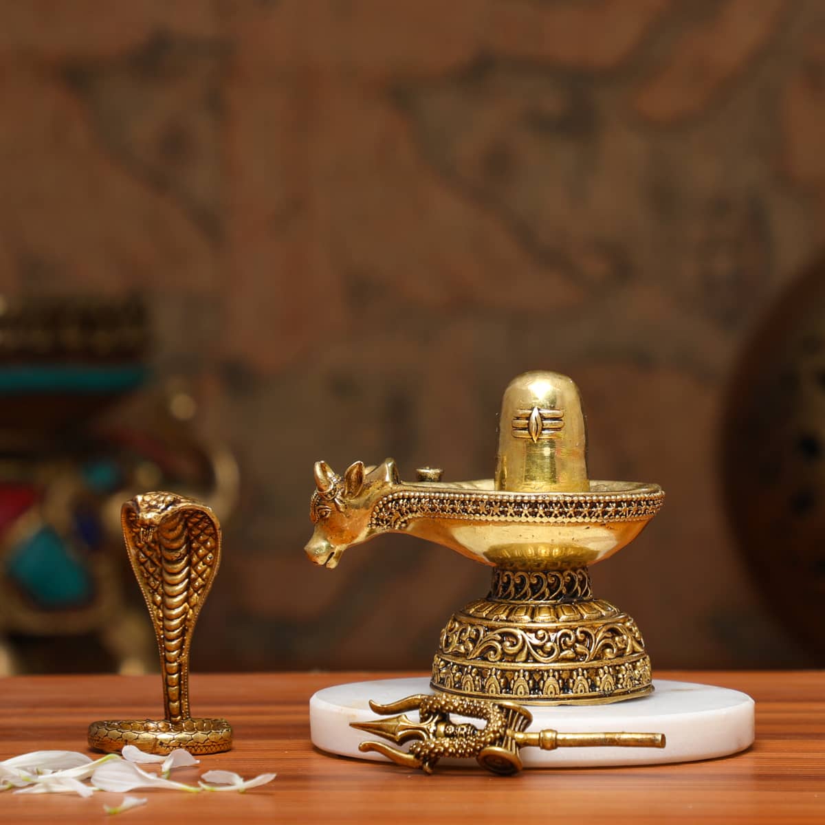 Shiva Lingam and Trishul シヴァ インド Shivling With Trishul Miniature - Lakshalaya – Divine Home Decor