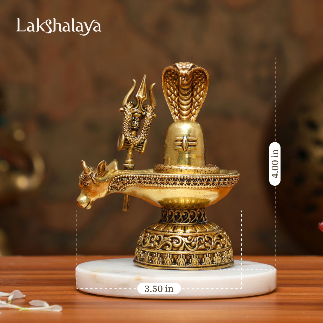 Shivling With Trishul Miniature - Lakshalaya – Divine Home Decor